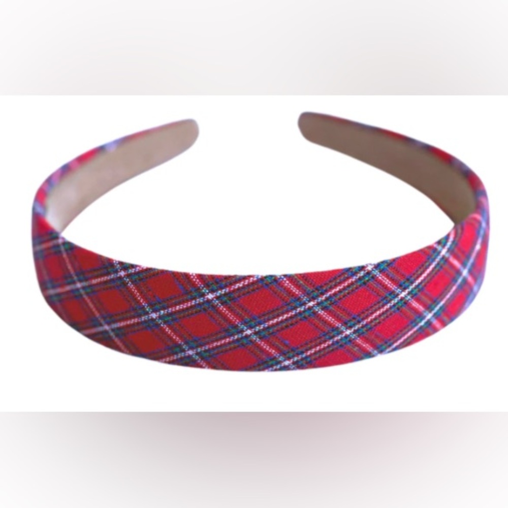 New Brianna Cannon Thin Red Plaid Headband